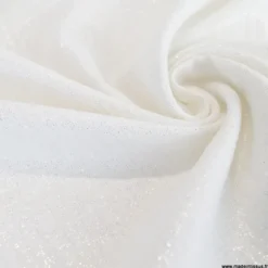 Double gaze de coton irisé Lurex Blanc -OEKO TEX
