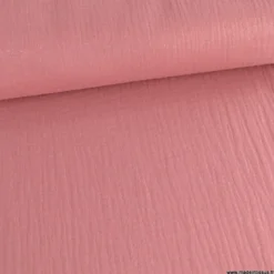 Double gaze de coton irisé Lurex fond vieux rose -OEKO TEX