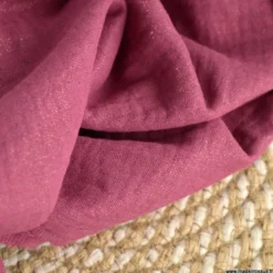 Double gaze de coton irisé Lurex fond cerise -OEKO TEX