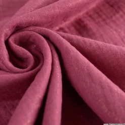 Double gaze de coton irisé Lurex fond cerise -OEKO TEX