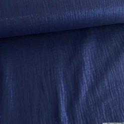Double gaze de coton irisé Lurex fond Bleu Marine -OEKO TEX