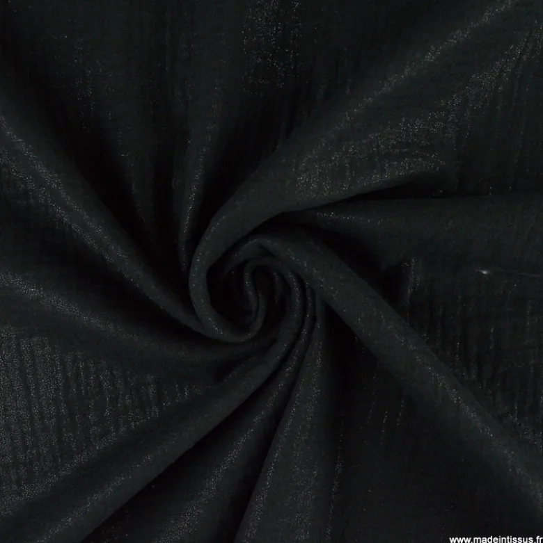 Double gaze de coton irisé Lurex fond Noir -OEKO TEX