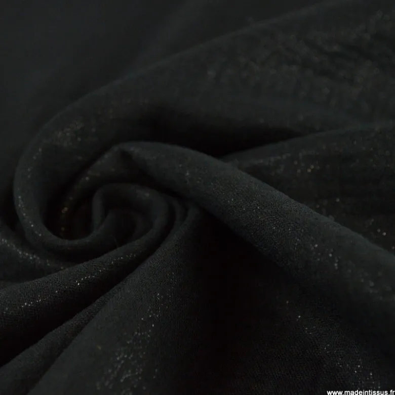 Double gaze de coton irisé Lurex fond Noir -OEKO TEX