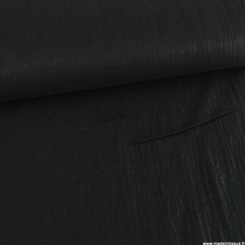 Double gaze de coton irisé Lurex fond Noir -OEKO TEX