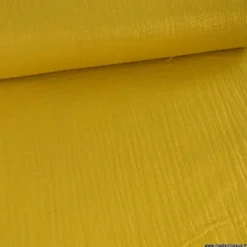 Double gaze de coton irisé Lurex fond Ocre -OEKO TEX