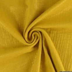 Double gaze de coton irisé Lurex fond Ocre -OEKO TEX