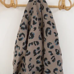 Double gaze Fauve motif léopard Taupe - OEKO TEX