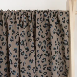 Double gaze Fauve motif léopard Taupe - OEKO TEX