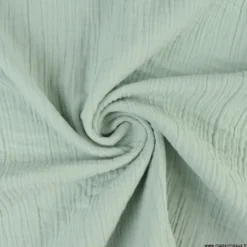 Double gaze grande largeur coloris Vert de gris (280cm) - OEKO TEX