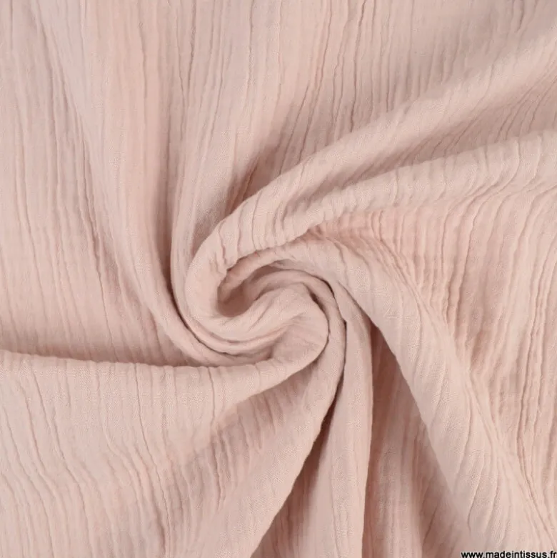 Double gaze grande largeur coloris Pétale (280cm) - OEKO TEX