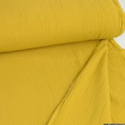 Double gaze grande largeur coloris Moutarde (280cm) - OEKO TEX