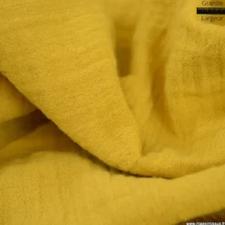 Double gaze grande largeur coloris Moutarde (280cm) - OEKO TEX