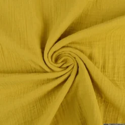 Double gaze grande largeur coloris Moutarde (280cm) - OEKO TEX