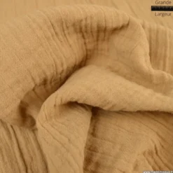 Double gaze grande largeur coloris Camel (280cm) - OEKO TEX