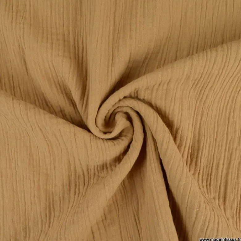 Double gaze grande largeur coloris Camel (280cm) - OEKO TEX