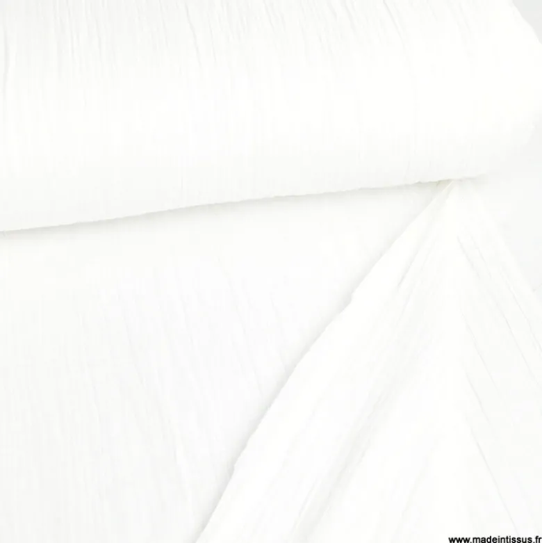 Double gaze grande largeur coloris blanc (280cm) - OEKO TEX