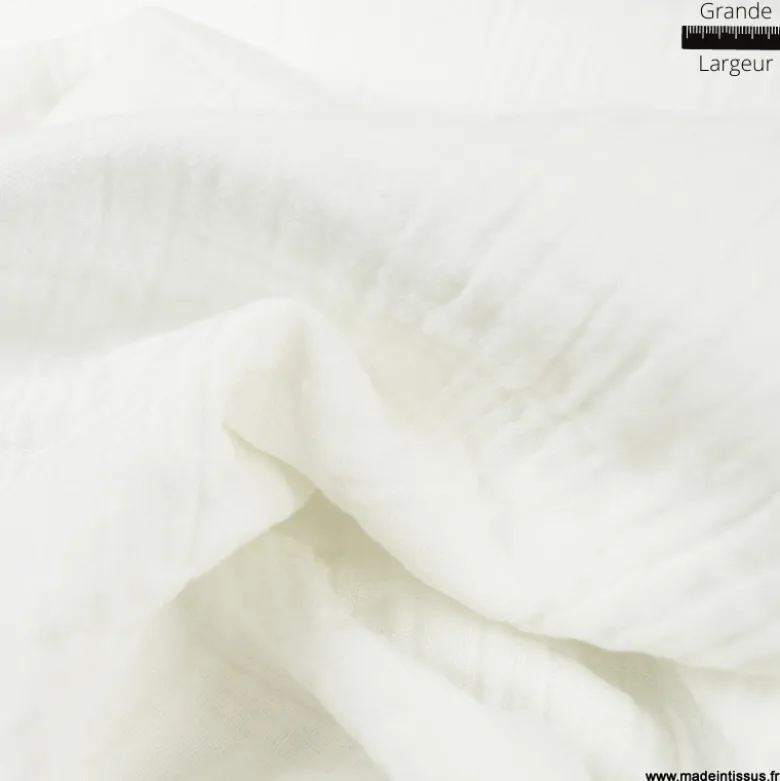 Double gaze grande largeur coloris blanc (280cm) - OEKO TEX