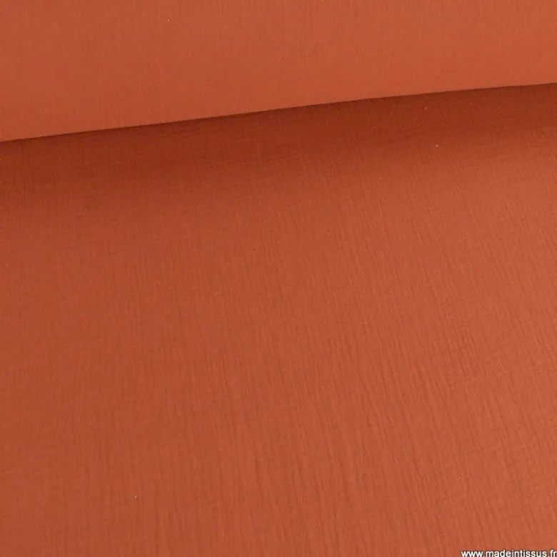 Double gaze grande largeur coloris Terracotta (280cm) - OEKO TEX