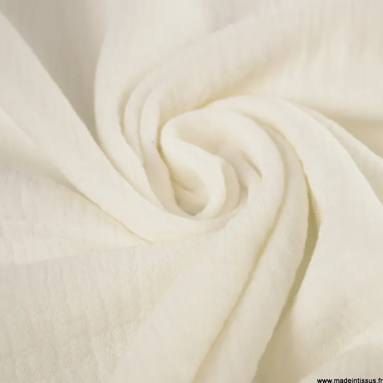 Double gaze grande largeur coloris Blanc cassé Milk (280cm) - OEKO TEX