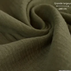 Double gaze grande largeur coloris Kaki (280cm) - OEKO TEX