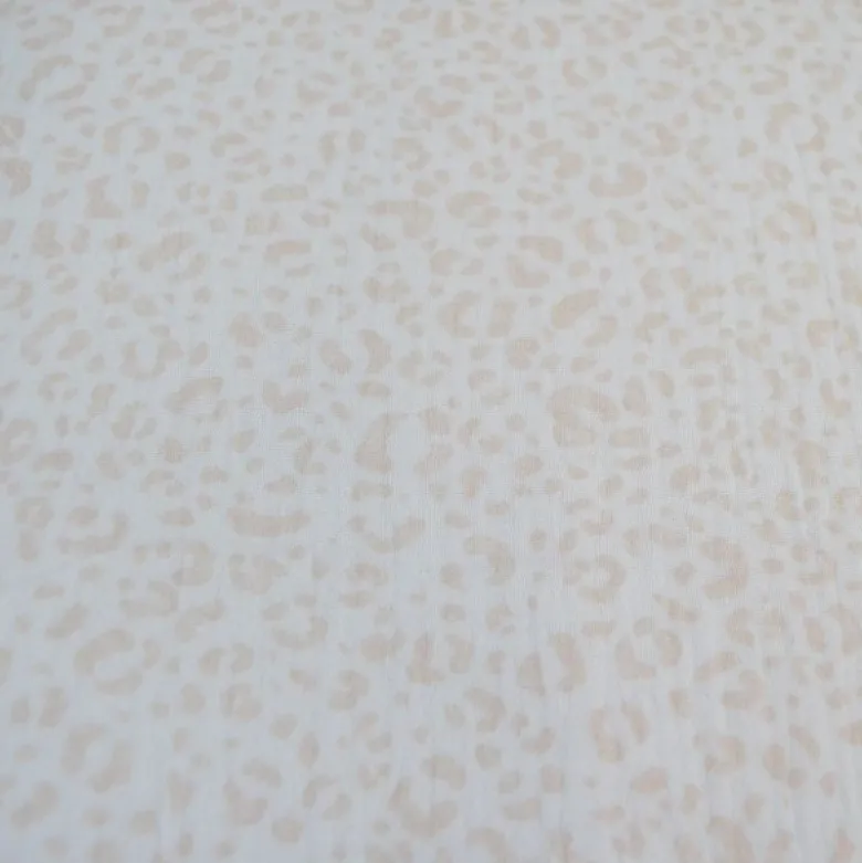 Double gaze Graou imprimé léopard Nude fond blanc cassé