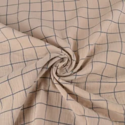 Double gaze Jacques à carreaux Galet et Indigo - OEKO TEX