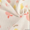Double gaze Jogus motif fruits fond blanc - OEKO TEX