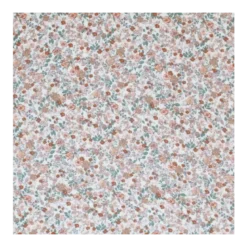 Double gaze motifs fleurs Cacao et vert
