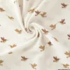 Double gaze motifs oiseaux fond blanc cassé Milk - OEKO TEX