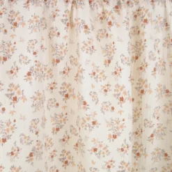 Double gaze Namra motif fleurs terracotta fond Ecru - OEKO TEX