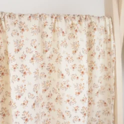 Double gaze Namra motif fleurs terracotta fond Ecru - OEKO TEX