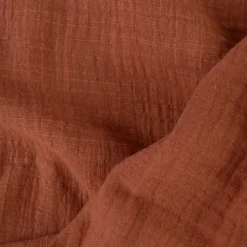Double gaze Slub effet lin coloris Terracotta - OEKO TEX