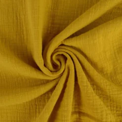 Double gaze Slub effet lin coloris Moutarde - OEKO TEX
