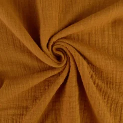 Double gaze Slub effet lin coloris Caramel - OEKO TEX