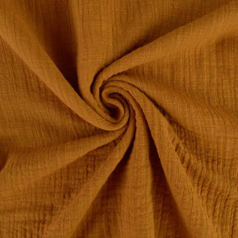 Double gaze Slub effet lin coloris Caramel - OEKO TEX