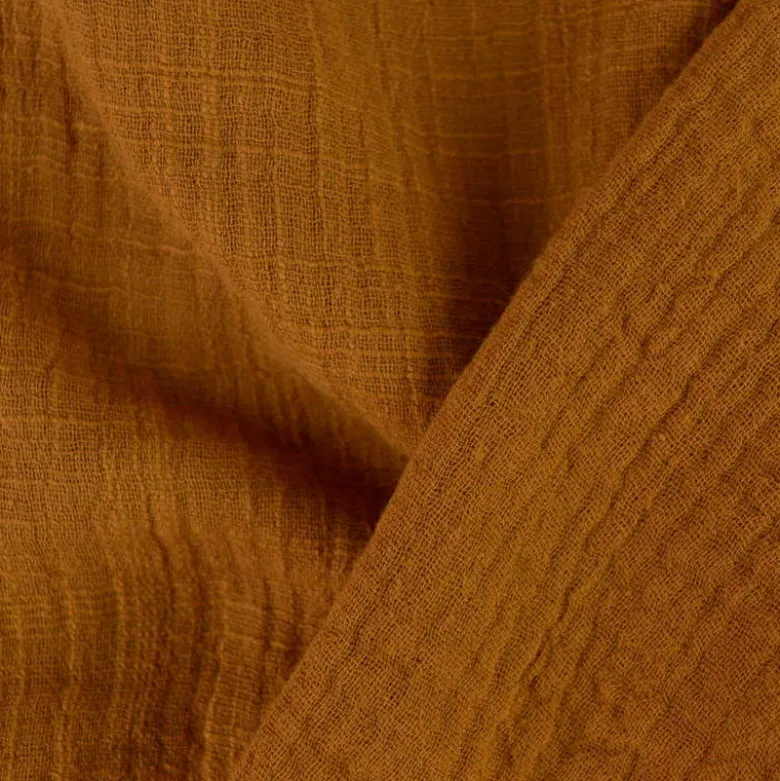 Double gaze Slub effet lin coloris Caramel - OEKO TEX