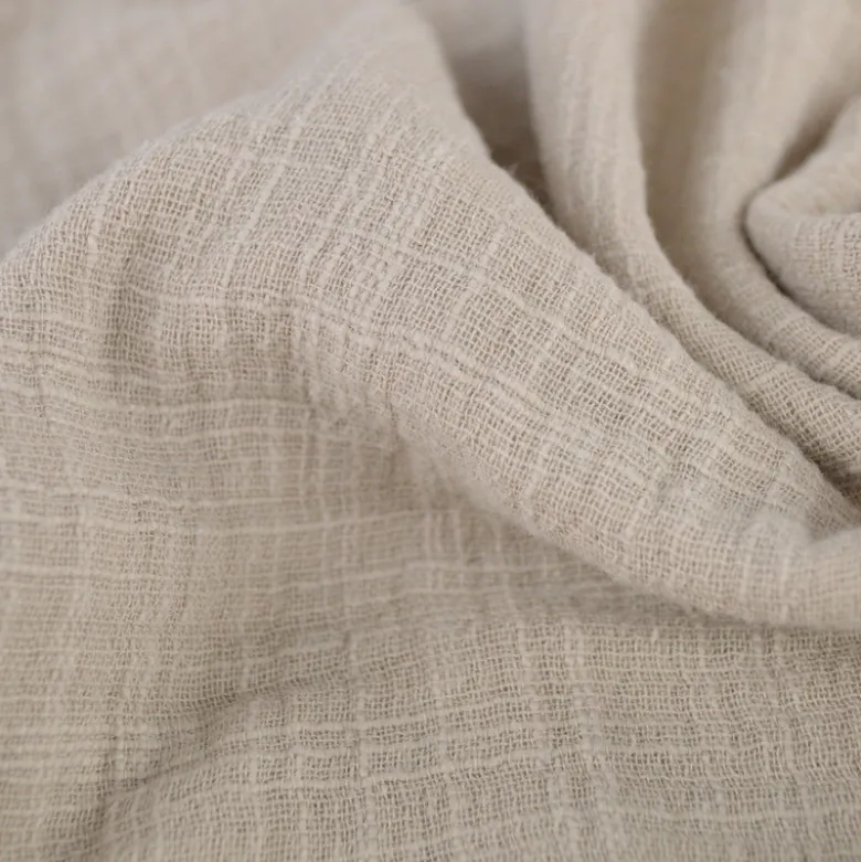 Double gaze Slub effet lin coloris Beige - OEKO TEX