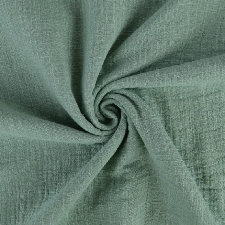 Double gaze Slub effet lin coloris vert céladon - OEKO TEX