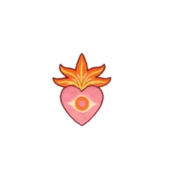 Ecusson thermocollant Coeur Sacré - Rose