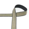 Elastique Lurex à rayures Doré et noir 25mm