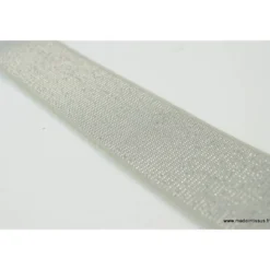 Elastique METAL Souple 40mm coloris Gris et lurex Argent