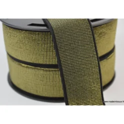 Elastique METAL Souple 40mm coloris Noir et lurex Or