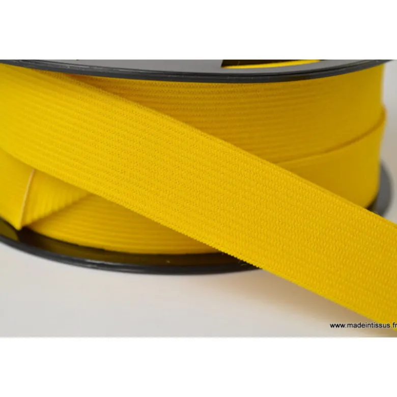 Elastique Souple 25mm coloris Jaune