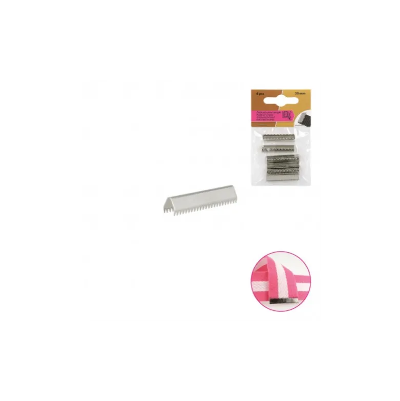 Embout de sangle ou de ceinture 30 mm coloris argent - 5 pièces