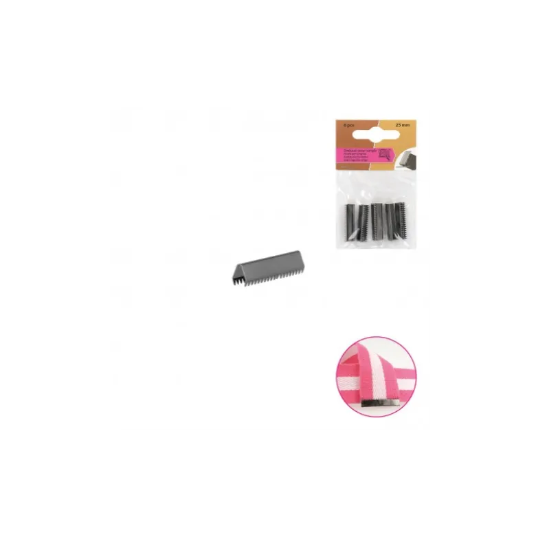 Embout de sangle ou de ceinture 25mm coloris gris foncé - 6 pièces