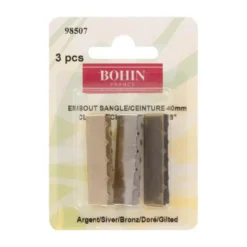 Embout de sangle ou de ceinture 40mm finition acier, doré et argent Bohin
