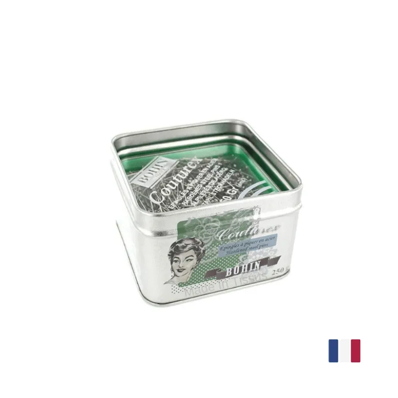 Epingles Extra fines N°4 Bohin, 30 X 0.60 mm - Boite Vintage de 250 g