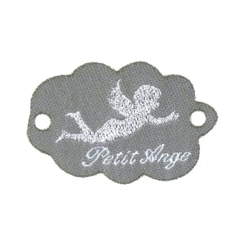 Etiquette tissée à coudre forme nuage message "Petit Ange" 20x45mm