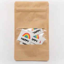 Etiquette tissée "Happy" - Ikatee