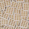 Etiquette tissée motifs petits coeurs doré fond écru - Ikatee